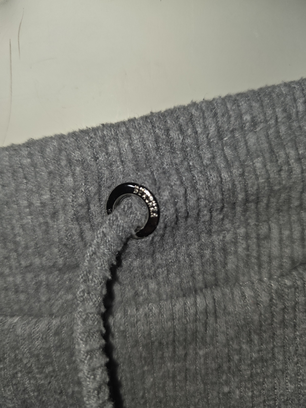 Bershka Light Gray Ribbed Drawstring Knit Pants - Picture 3 of 7